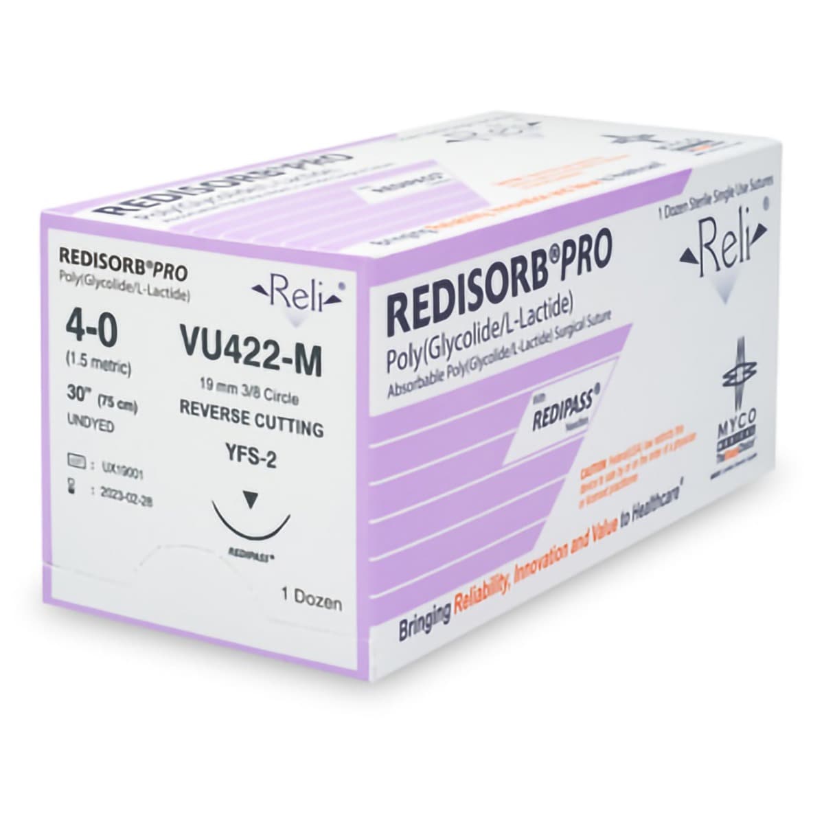 PGA 4-0 Absorbable Braided Suture, Coated, C-6 27" 12/Box