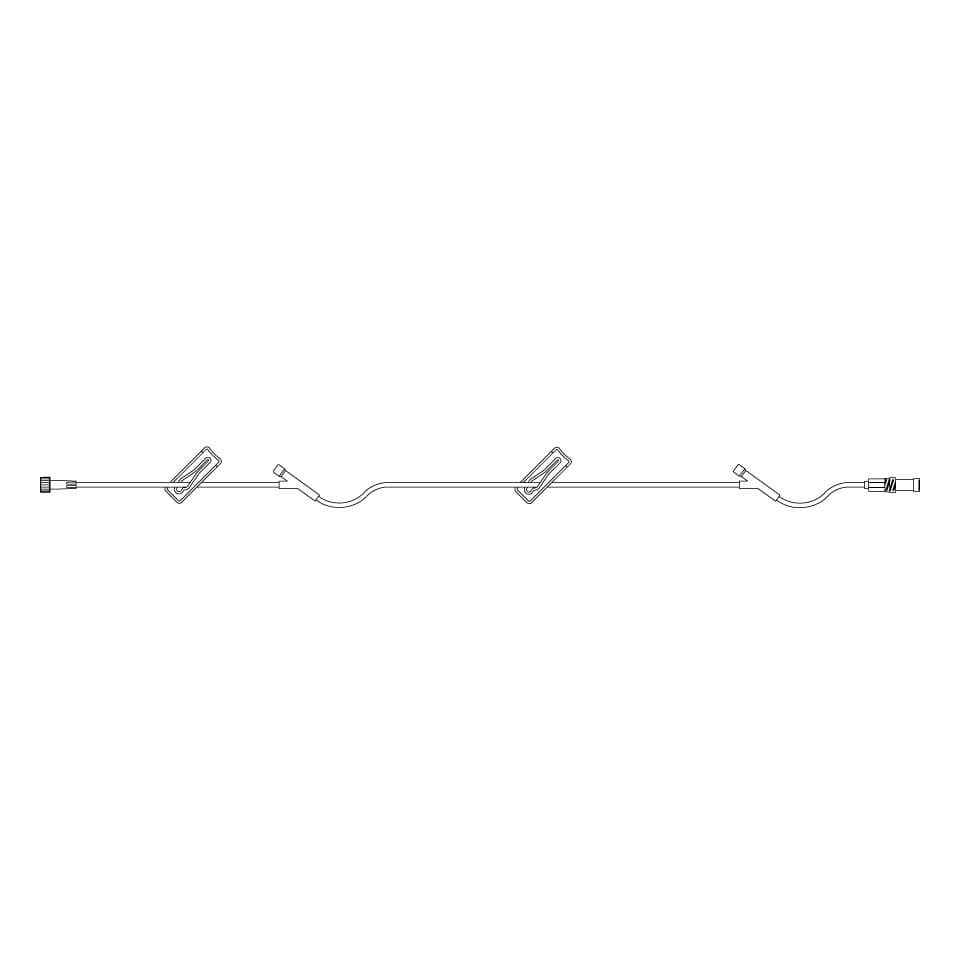 ICU IV Extension Set, Macrobore, 2 prepierced Y Sites, 2 Slide Clamps, 32" 48/Box