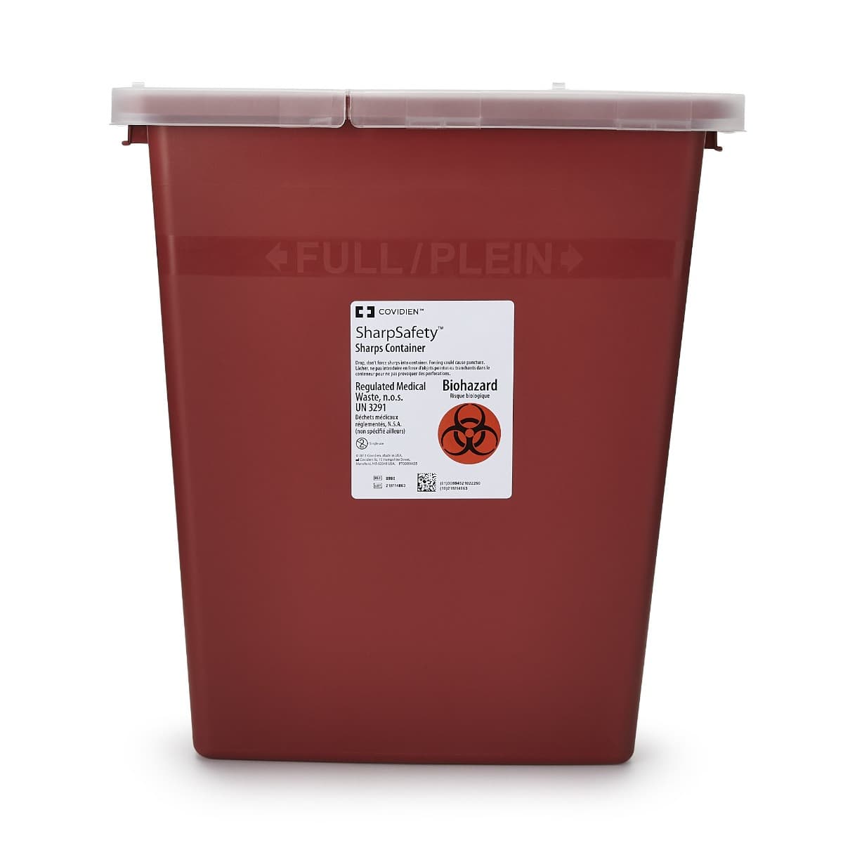 Covidien™ Sharps Container, Red, 8 Gallon