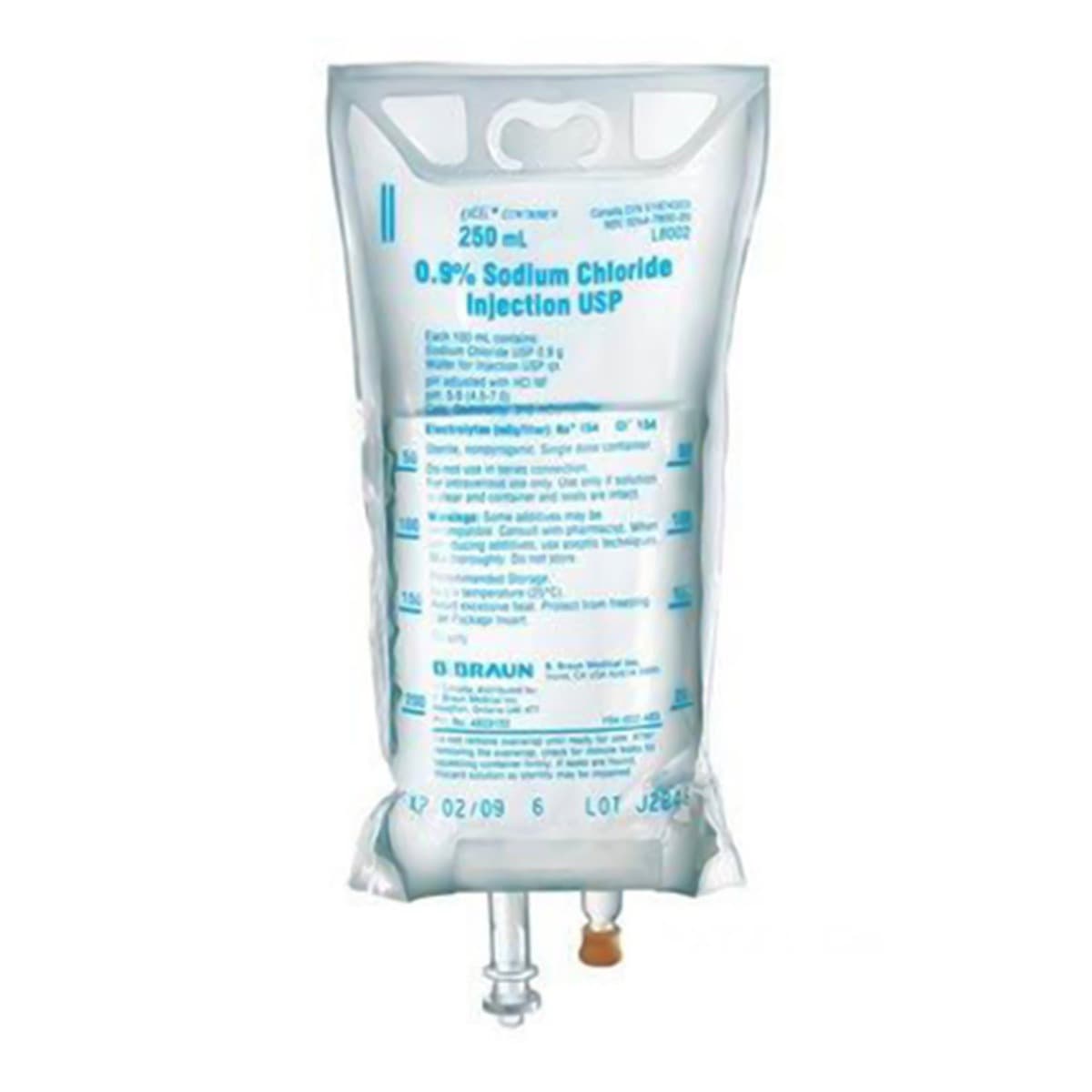Sodium Chloride 0.9% 250 mL IV Bag 24/Box