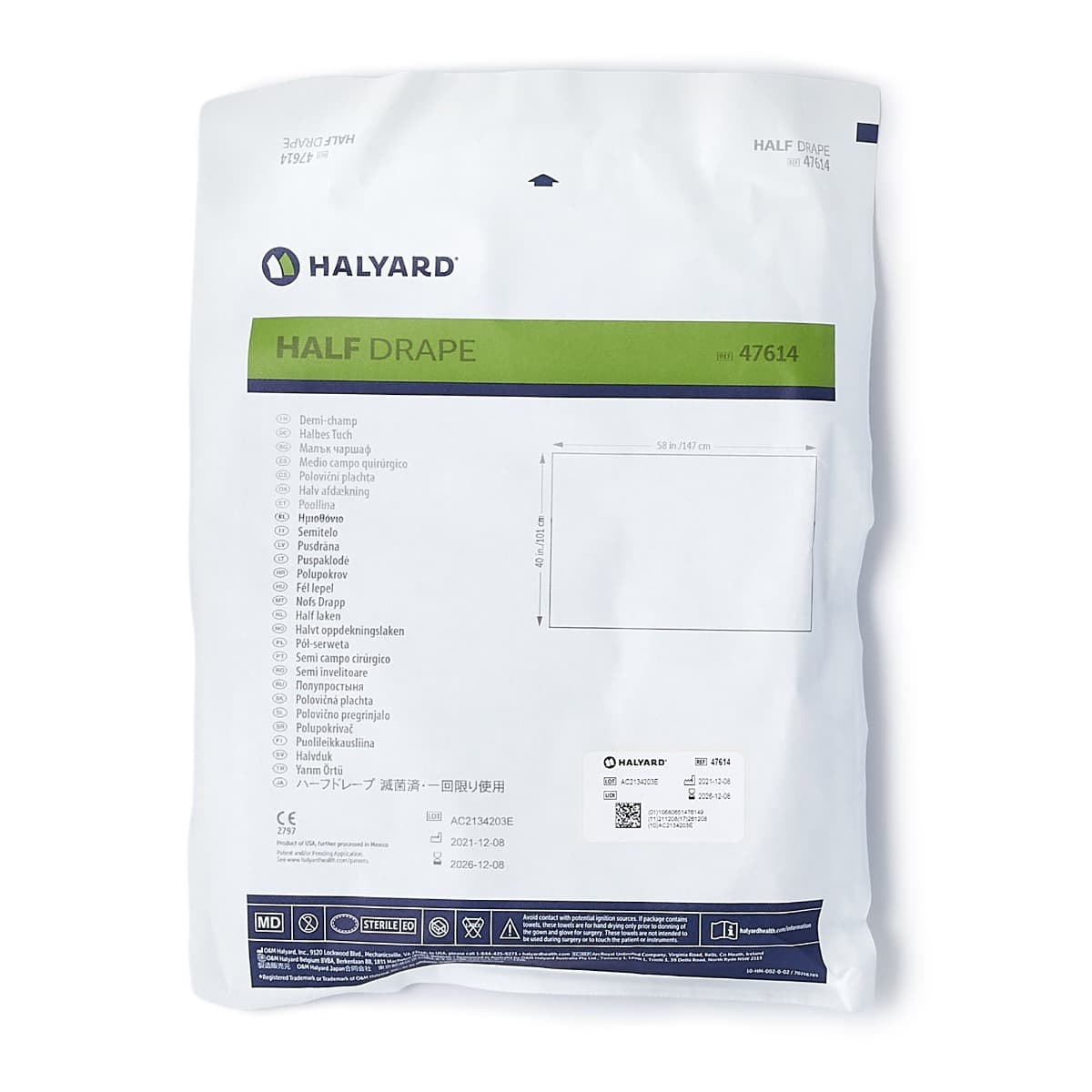 Halyard* Half Drape, 40" x 58", Sterile 60/Box
