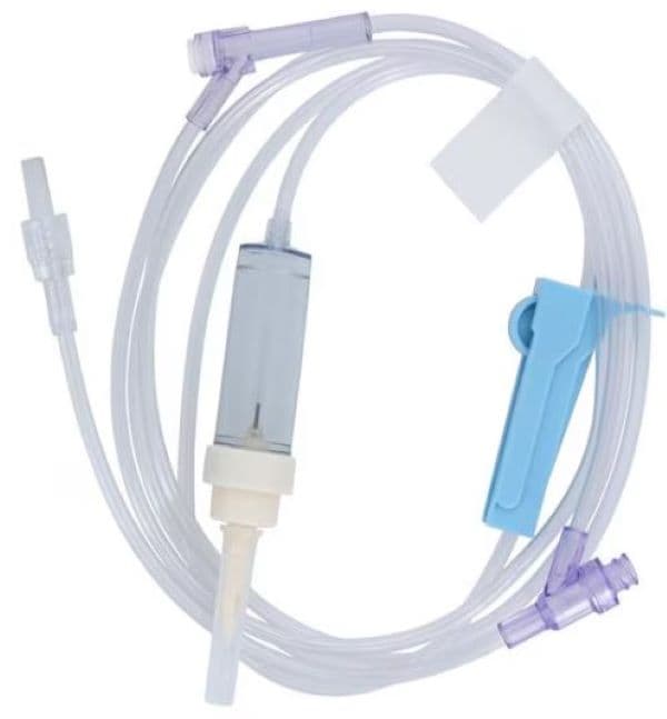 AMSafe® IV Administration Set, 60 Drops/mL, 2 Gravity Injection Ports, 83 Inch 50/Box