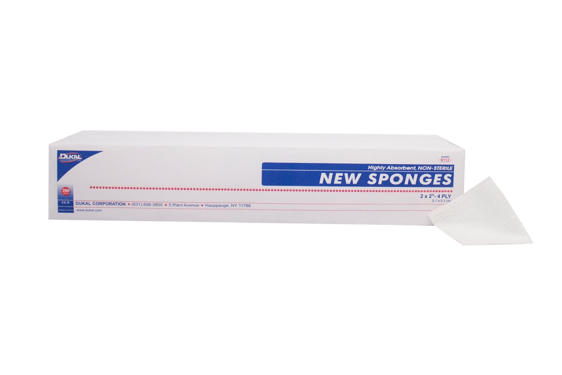 Dukal™ Sponge, Nonwoven, Non-Sterile, 2" x 2", 4-Ply 1/Case (40/Packs)