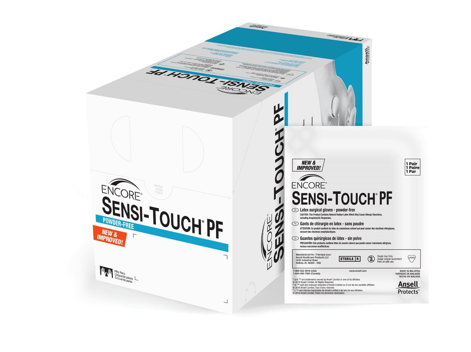 Encore® Surgical Glove Sensi-Touch Sterile Latex Standard Cuff Length 50/Box