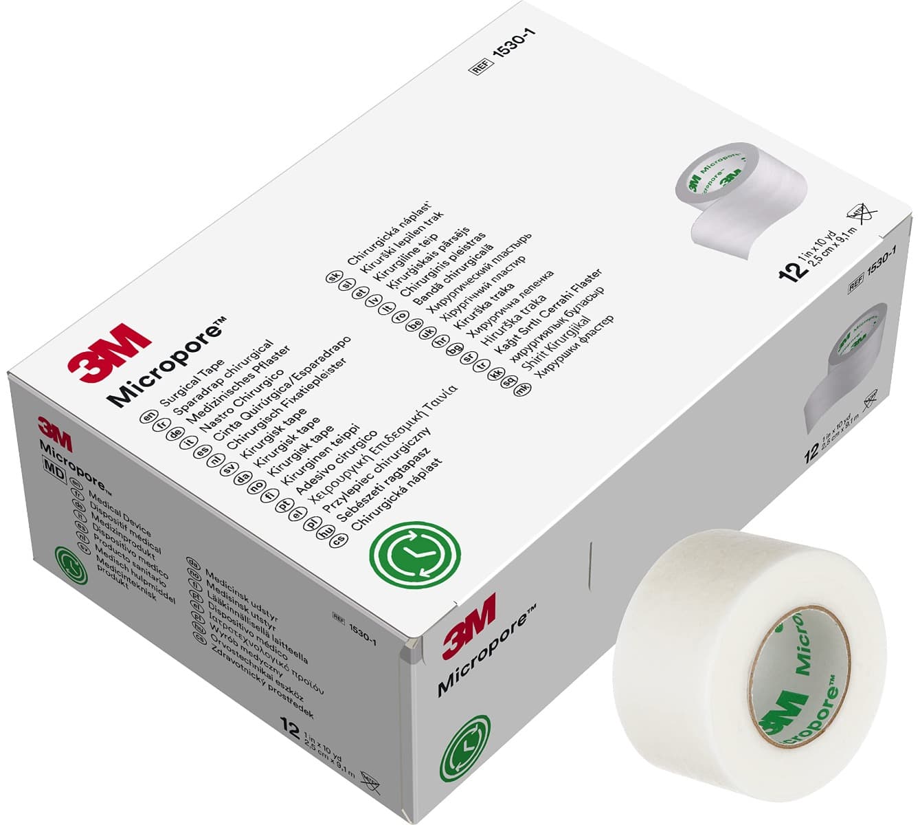 3M™ Micropore™ Surgical Tape 1 Inch x 10 Yards, 12/Box