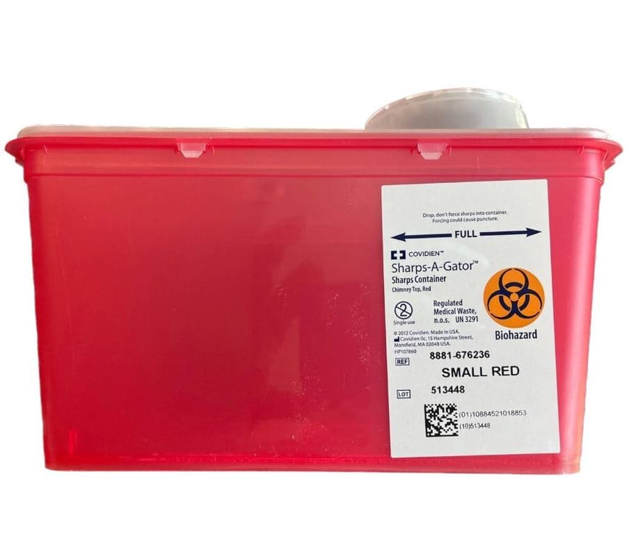 Covidien™ Sharps Container, Red/Clear, 4QT (1 Gallon)