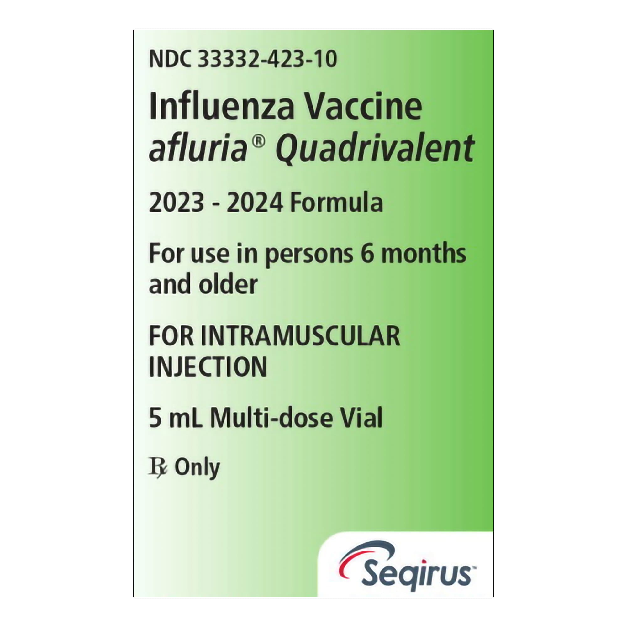 Afluria® Quadrivalent 2023/2024 Influenza Virus Vaccine 60 mcg/0.5 mL 5 mL Multiple-Dose Vial