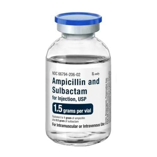 Ampicillin and Sulbactam 1.5 gram Single-Dose Vial 10/Box