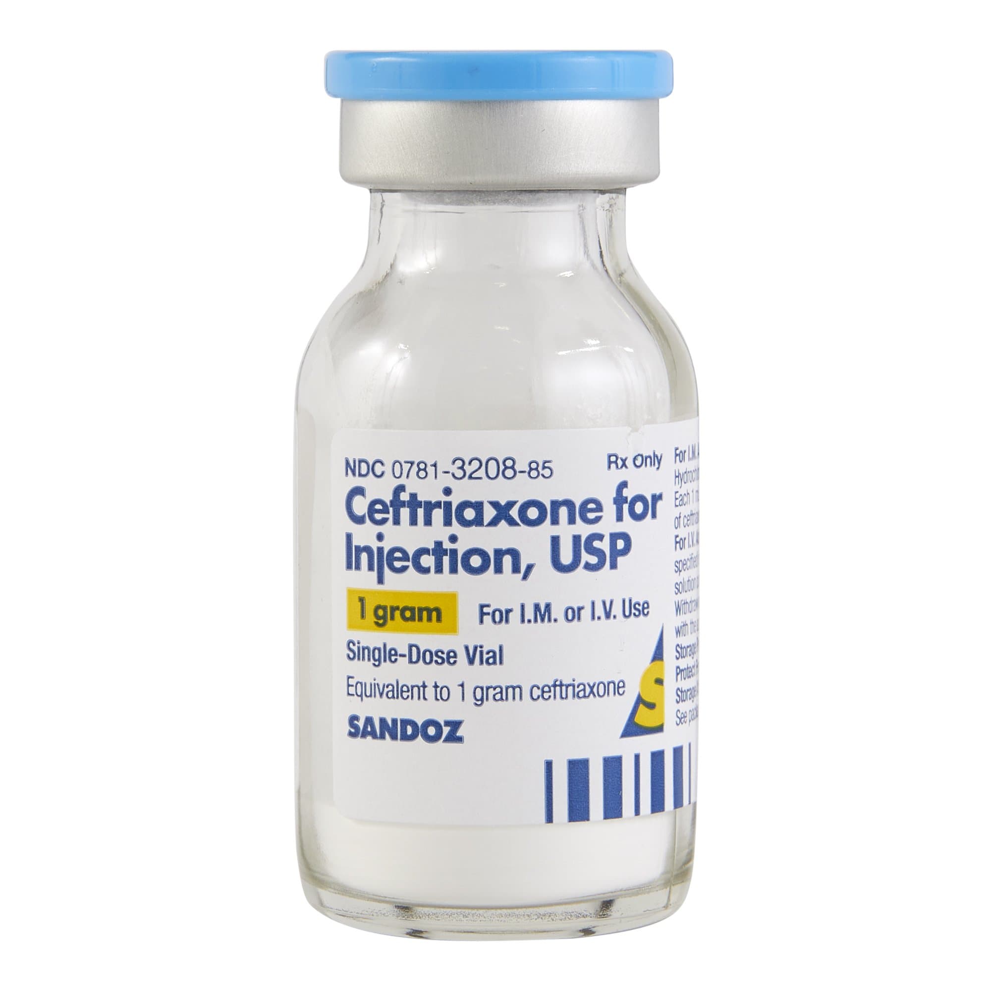 Ceftriaxone 1 gram Single-Dose Vial 25/Box
