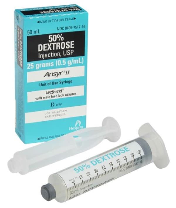 Dextrose 50% 0.5 g/mL 50 mL Prefilled Syringe