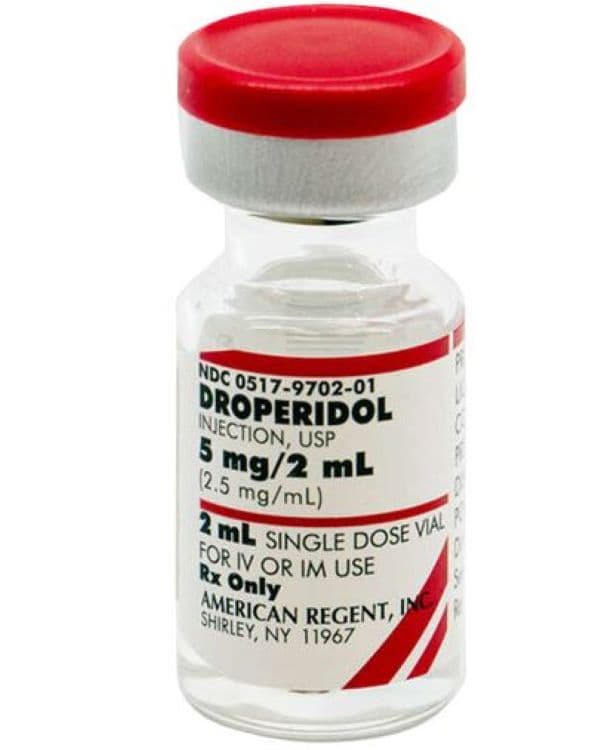 Droperidol 2.5 mg/mL 2 mL Single-Dose Vial 25/Box