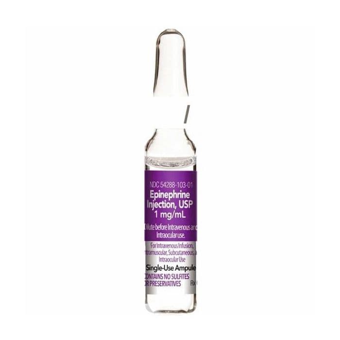 Epinephrine 1 mg/mL (1:1000) 1ml Ampule, Preservative Free