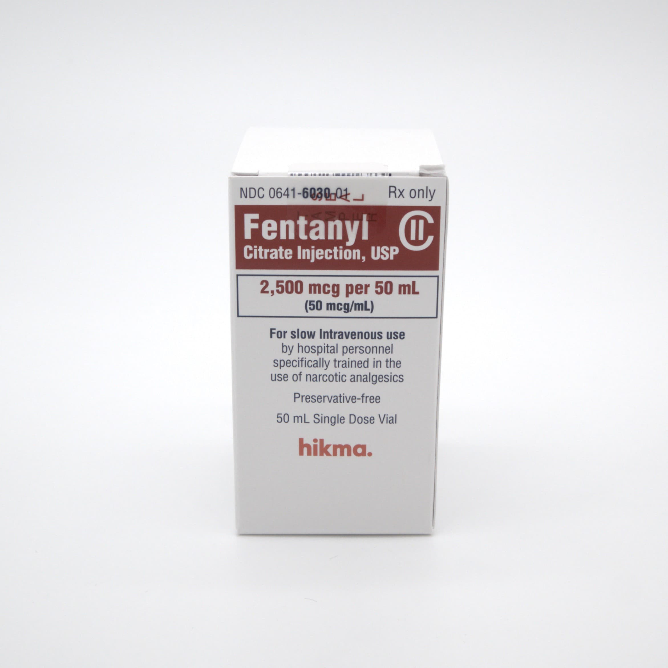 Fentanyl Citrate 50 mcg/mL 50 mL Single-Dose Vial, Preservative Free, CII