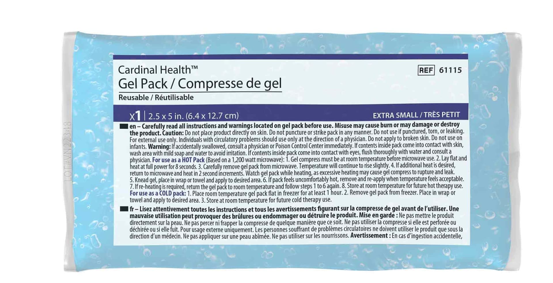 Cardinal Health™ Reusable Gel Pack, X-Small, Hot/Cold, 2.5" x 5" 150/Case