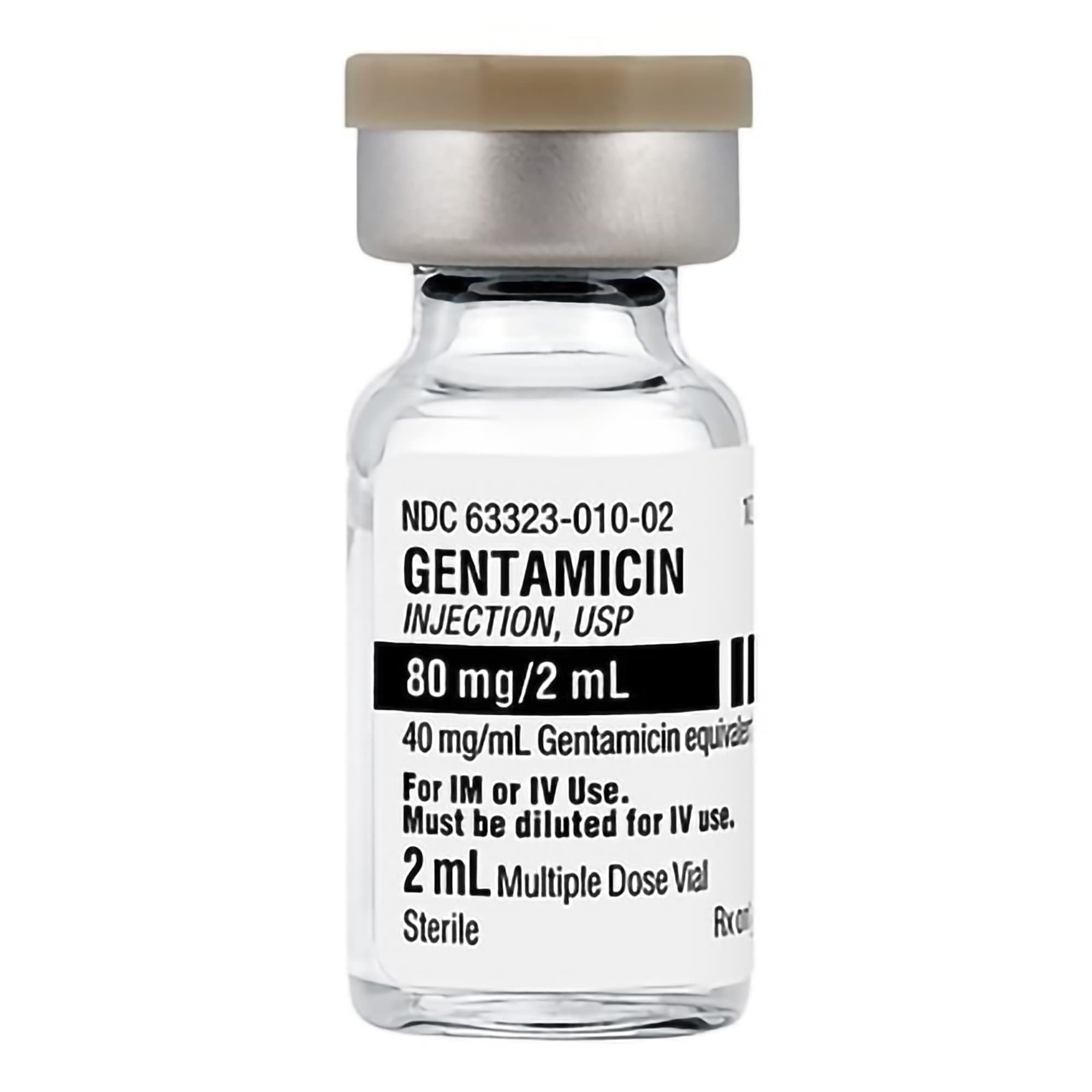 Gentamicin 40 mg/mL 2 mL Single-Dose Vial