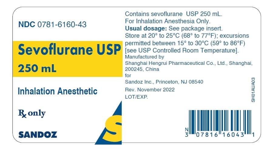 Sevoflurane 250mL Inhalation Anesthetic 6/Box