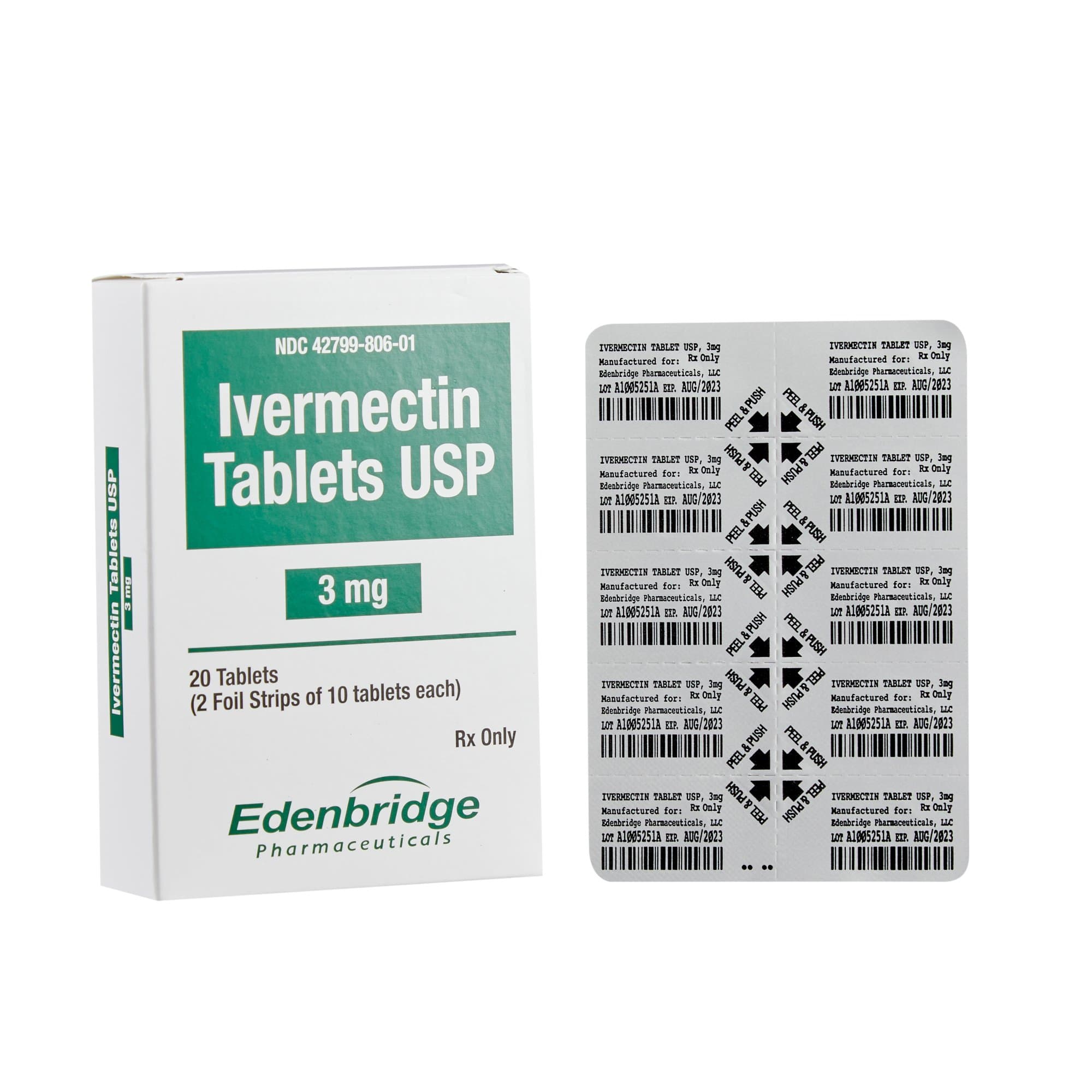 Invermectin 3 mg Tablets 20/Bottle