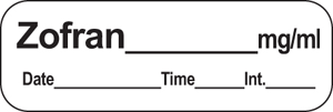 Zofran Labels 600/Roll