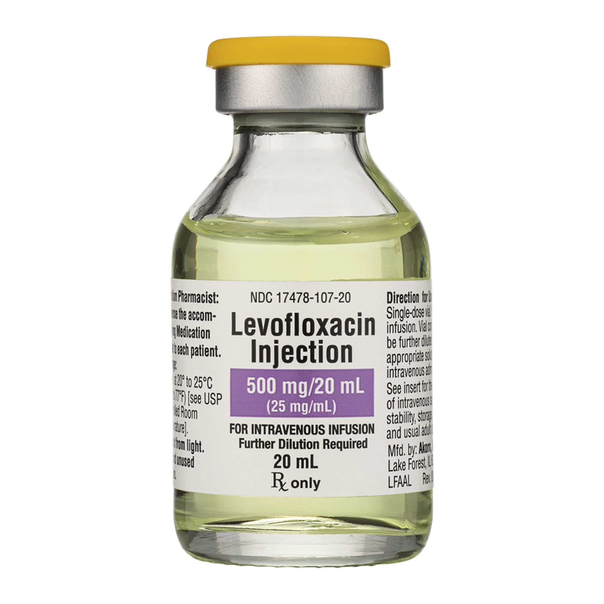 Levofloxacin 25 mg/ml 20 mL Single-Dose Vial
