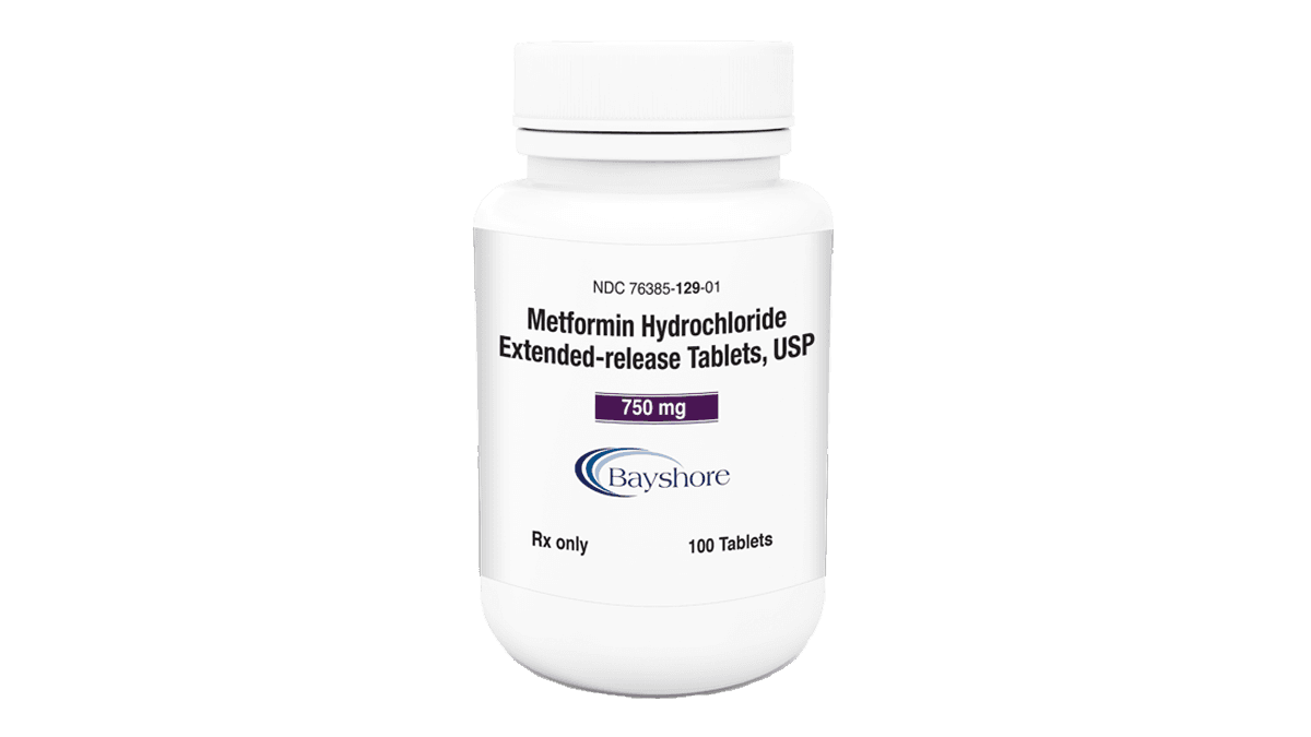 Metformin HCl 750 mg Tablet 100/Bottle