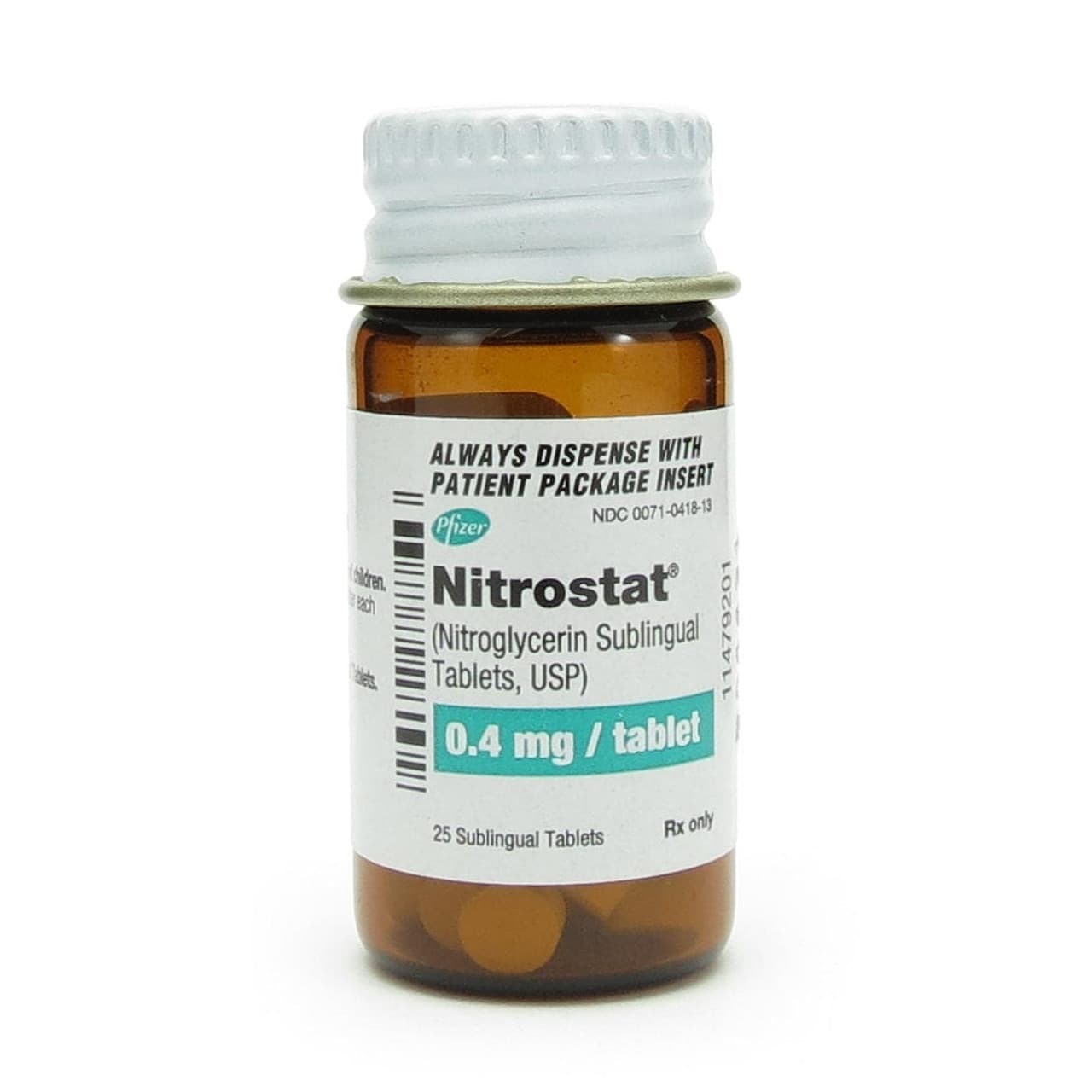 Nitroglycerin 0.4 mg Tablet 25 Tablets/bottle