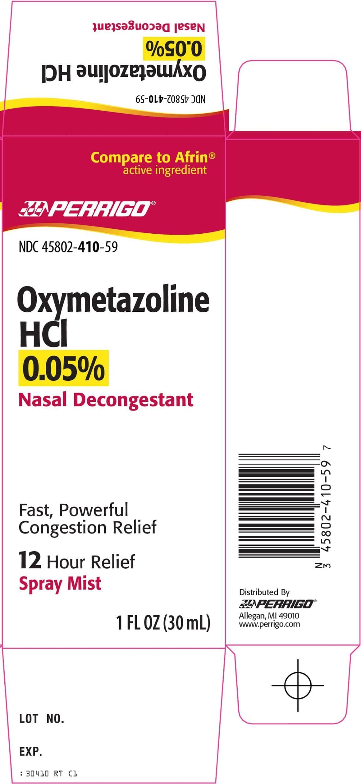 Oxymetazoline Spray Bottle 0.5%, 1oz Nasal Spray Bottle