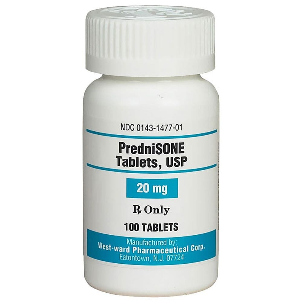Prednisone 20 mg Tablets 100/Bottle