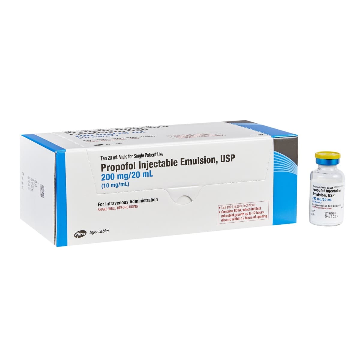 Propofol 1%, 10 mg/mL 20 mL Single-Dose Vial 25/Box