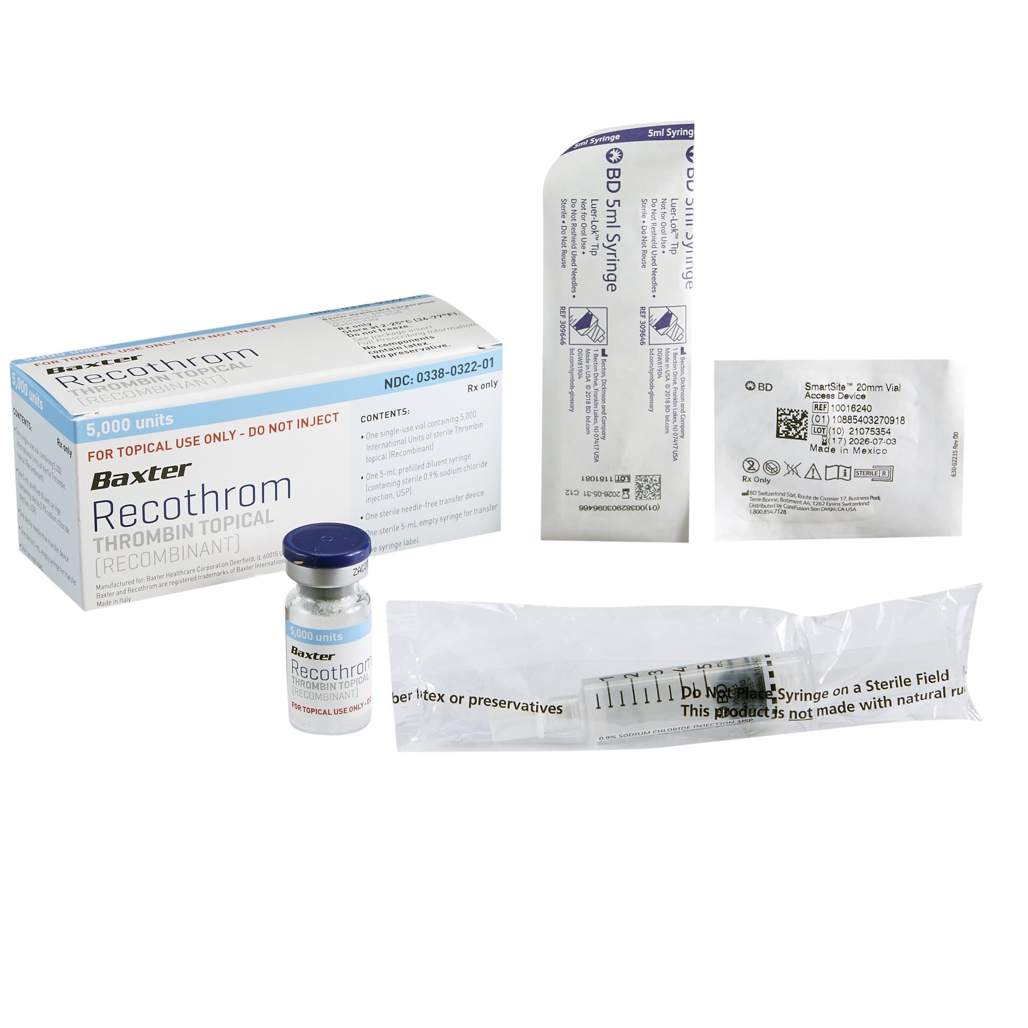 Recothrom Thrombin, Recombinant, 5000 Units Prefilled Syringe 1 Kit