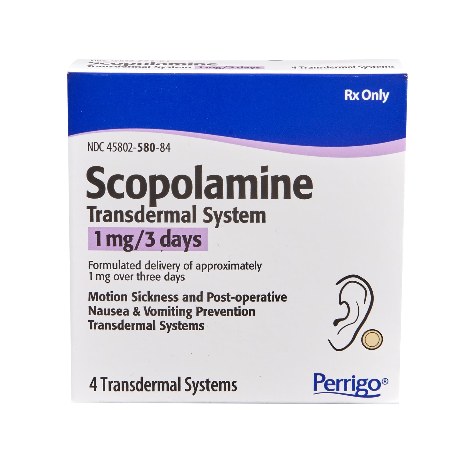 Scopolamine Transdermal Patch 1 mg 3 Day Patch 4/Box