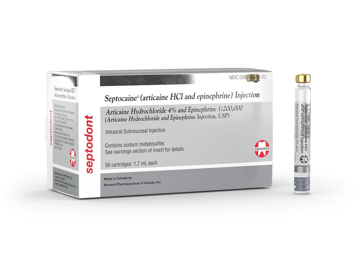 Septocaine® 4% and Ephinephrine 1:200,000 Cartridge 50/Box