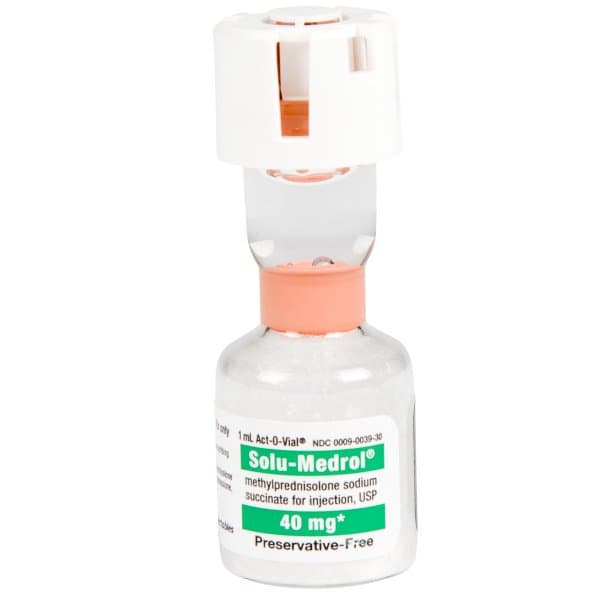 Solu-Medrol® Methylprednisolone Sodium Succinate, 40 mg/1 mL Single-Dose Vial
