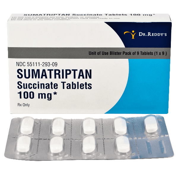 Sumatriptan Succinate 100 mg Tablet 9/Box