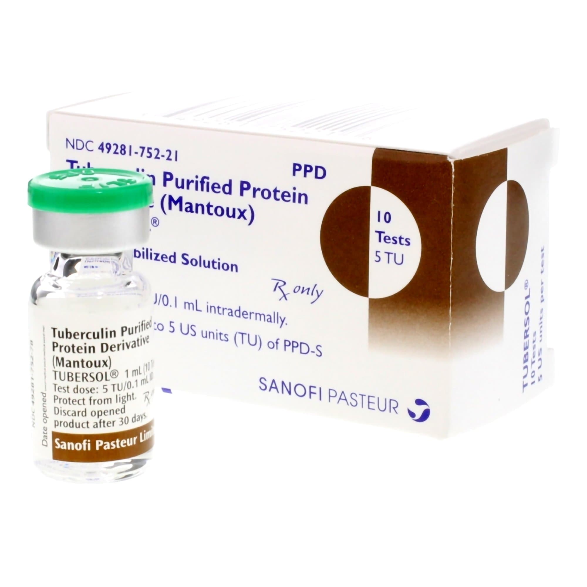 Tubersol Tuberculin Purified Protein Derivative 5 TU/0.1 mL Injection 1mL Single-Dose Vial