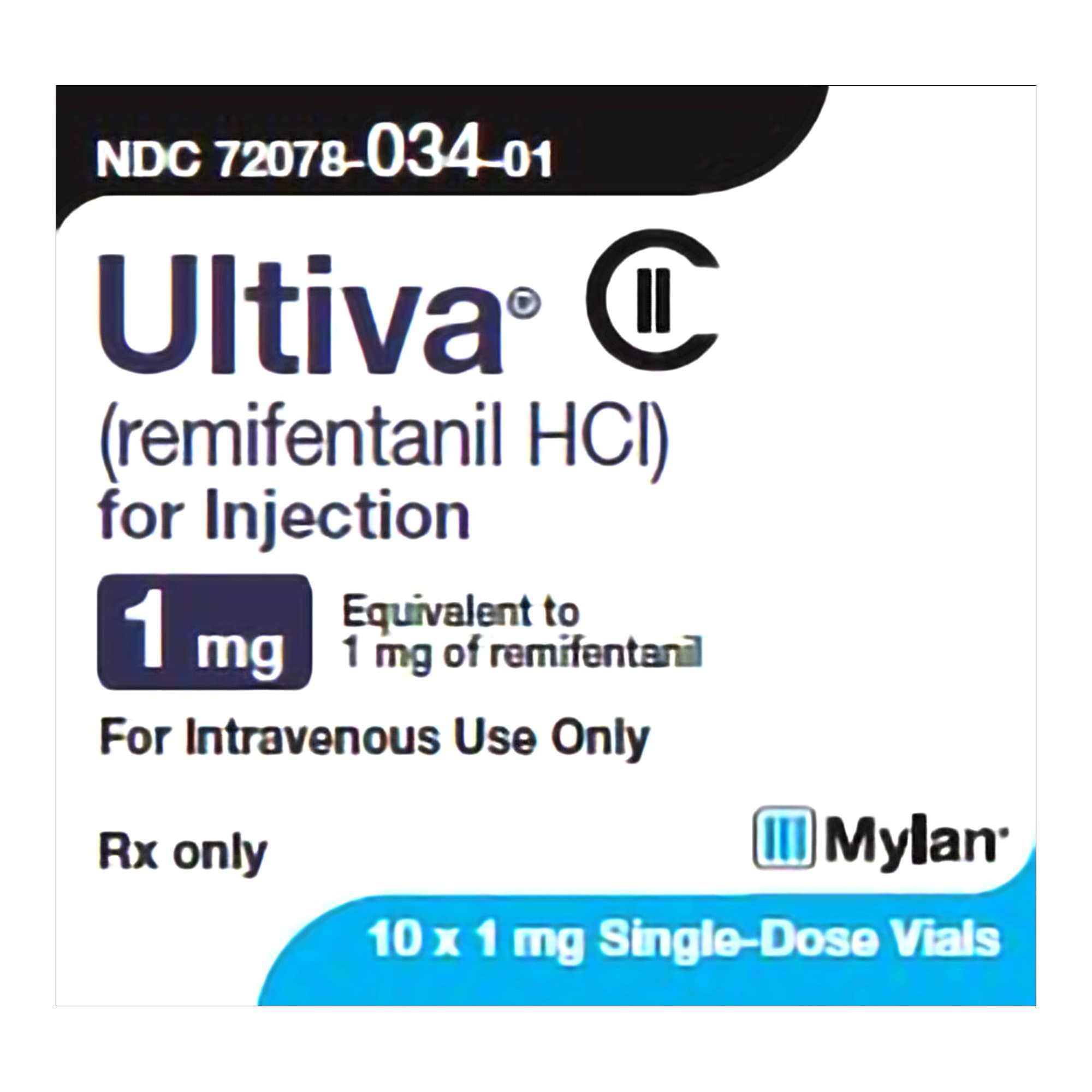 ULTIVA® Remifentanil HCl 1 mg Injection 3 mL Single-Dose Vial 10/Box