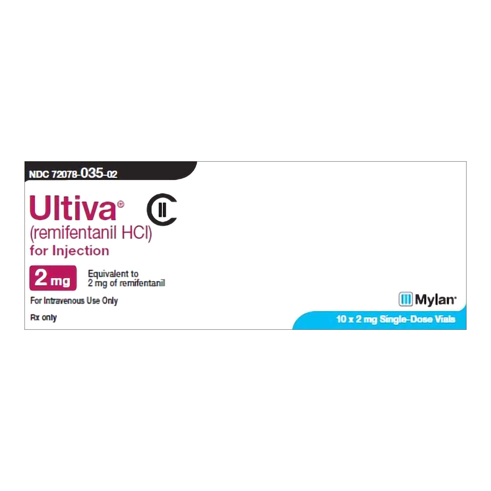 ULTIVA® Remifentanil HCl 2mg Injection 5 mL Single-Dose Vial 10/Box