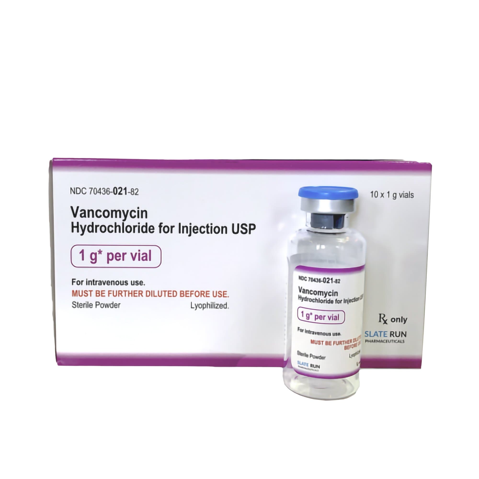 Vancomycin HCl, 1 Gram Injection FTV Single-Dose Vial 10/Box