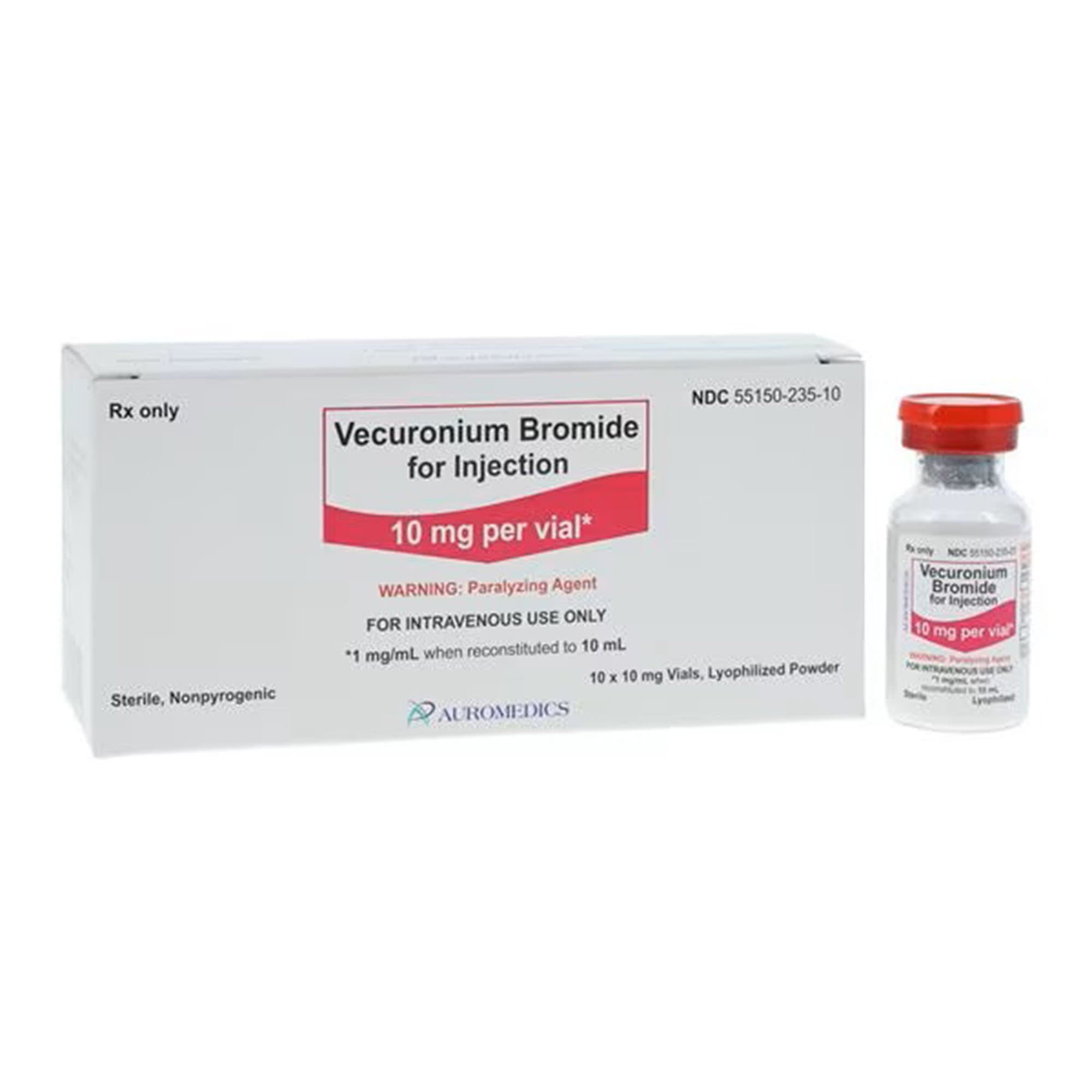 Vecuronium Bromide 1mg/mL Injection 10 mL Single-Dose Vial