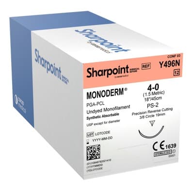 4-0 Monoderm® Suture DSM-19, 18" 12/Box