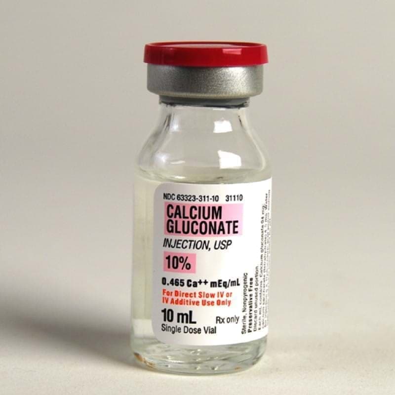 Calcium Gluconate 10% 100 mg/mL 10 mL Injection