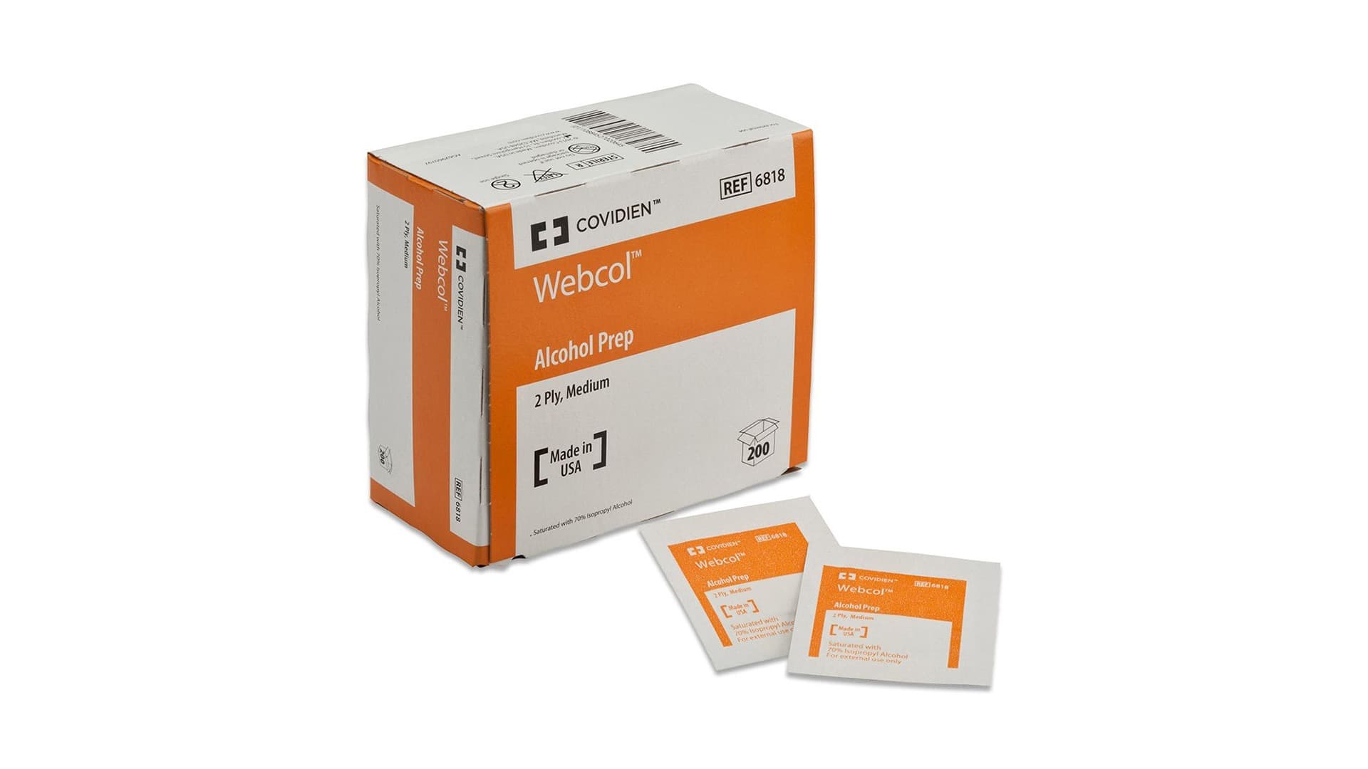 Webcol™ Alcohol Prep Pads, Medium, 200/Box